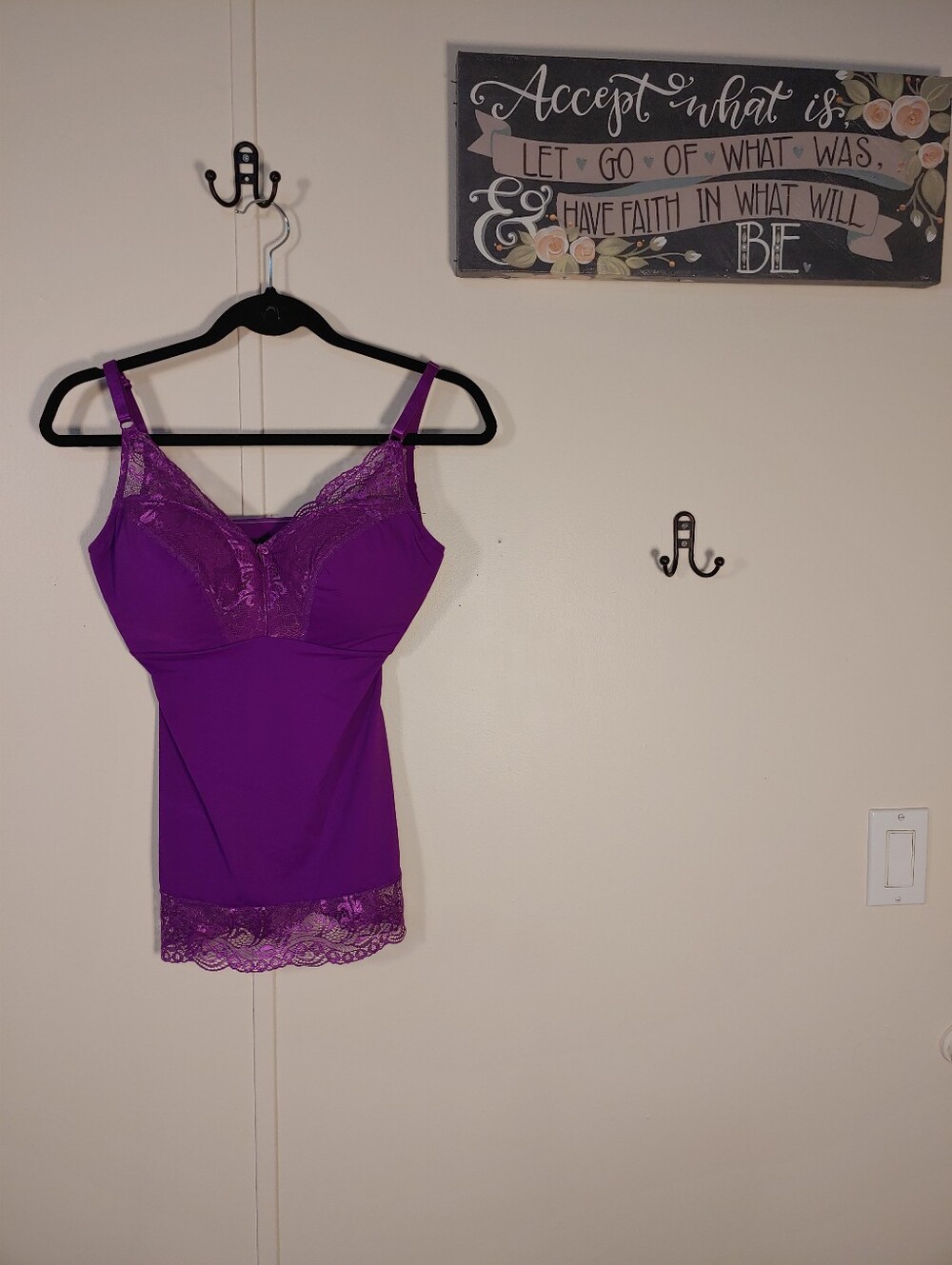 Like New Large Rhonda Shear Padded Purple Lace Padded Shaper/cami
